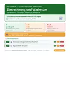Vorschau - Arbeitsblätter - Mathematik 9 Realschule - Zinsrechnung und Wachstum - Seite 1