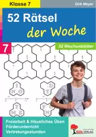 Vorschau - Arbeitsblätter - 52 Rätsel der Woche Klasse 7 | Sudoku, Knobelaufgaben, Logikrätsel, Mathematik, Wabenrätsel | Mathe Sekundarstufe I Klasse 7 Freiarbeit Lösungen - Deckblatt
