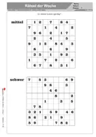 Vorschau - Arbeitsblätter - 52 Rätsel der Woche Klasse 7 | Sudoku, Knobelaufgaben, Logikrätsel, Mathematik, Wabenrätsel | Mathe Sekundarstufe I Klasse 7 Freiarbeit Lösungen - Seite 2