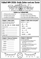 Vorschau - Arbeitsblätter - Fußball WM 2026 Mathe Klasse 3/4 - Seite 1