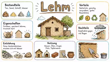 Vorschau - Arbeitsblätter - Arbeitsblätter zum Thema "Lehm" + Lösung & MP3 + Mindmap + Infografik - Seite 1