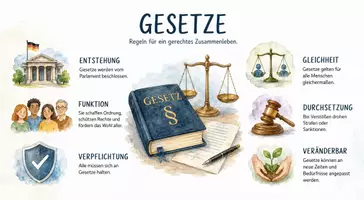 Vorschau - Arbeitsblätter - Arbeitsblatt zum Thema "Gesetz" + Onlineübung & MP3 + Infografik - Seite 2