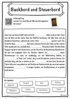Vorschau - Unterrichtsreihen - Backbord und Steuerbord Lückentext mit Wortspeicher Hörverstehen und Suchsel - Seite 1