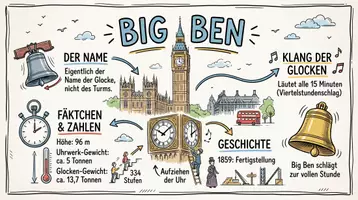 Vorschau - Arbeitsblätter - Arbeitsblätter zum Thema "Big Ben" + Lösung & MP3 + Infografik - Seite 1