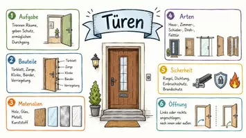 Vorschau - Arbeitsblätter - Arbeitsblätter zum Thema "Tür" + Lösung & MP3 + Mindmap + Infografik - Seite 1