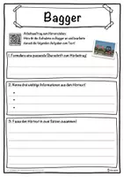 Vorschau - Unterrichtsreihen - Bagger Lückentext mit Wortspeicher Hörverstehen und Suchsel - Seite 3