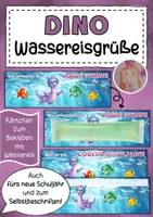 Vorschau - Anderer Materialtyp - Feriengrüße Wassereis Dinoklasse Klassentier Dino - Deckblatt