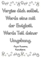 Vorschau - Arbeitsblätter - Yayoi Kusama - Künstler Zitat zum ausmalen und reflektieren - Seite 1