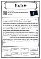 Vorschau - Unterrichtsreihen - Ballett Lückentext mit Wortspeicher Hörverstehen und Suchsel - Seite 1