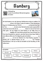 Vorschau - Unterrichtsreihen - Bamberg Lückentext mit Wortspeicher Hörverstehen und Suchsel - Seite 1