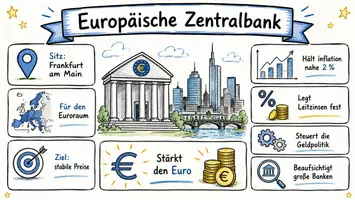 Vorschau - Arbeitsblätter - Arbeitsblätter zum Thema "Europäische Zentralbank" + Lösung & MP3 + Mindmap + Infografik - Seite 1
