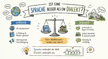 Vorschau - Arbeitsblätter - Arbeitsblätter zum Thema "Ist eine Sprache besser als ein Dialekt?" + Lösung & MP3 + Mindmap + Infografik - Seite 1