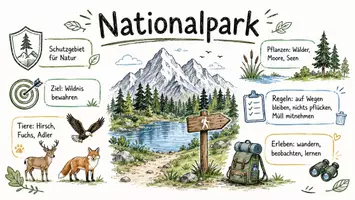 Vorschau - Arbeitsblätter - Arbeitsblätter zum Thema "Nationalpark" + Lösung & MP3 + Mindmap + Infografik - Seite 1