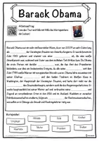 Vorschau - Unterrichtsreihen - Barack Obama Lückentext mit Wortspeicher Hörverstehen und Suchsel - Seite 1