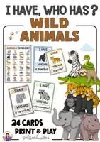 Aperçu - Préparation de séance / Séance complète - Wild animals (I have, who has?) - Page de couverture