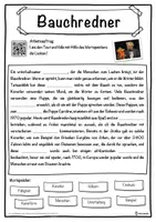 Vorschau - Unterrichtsreihen - Bauchredner Lückentext mit Wortspeicher Hörverstehen und Suchsel - Seite 1