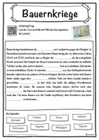 Vorschau - Unterrichtsreihen - Bauernkriege Lückentext mit Wortspeicher Hörverstehen und Suchsel - Seite 1