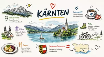 Vorschau - Arbeitsblätter - AB mit Fragen zum Thema "Kärnten" + Lösungsblatt + Mindmap + Infografik - Seite 1
