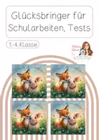 Vorschau - Bildkarten - Glücksbringerkarten für Schularbeiten/Tests - Deckblatt
