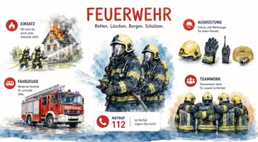 Vorschau - Arbeitsblätter - Arbeitsblatt zum Thema "Feuerwehr" + Onlineübung & MP3 + Infografik - Seite 2