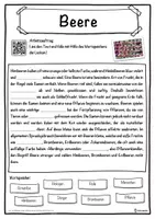 Vorschau - Unterrichtsreihen - Beere Lückentext mit Wortspeicher Hörverstehen und Suchsel - Seite 1