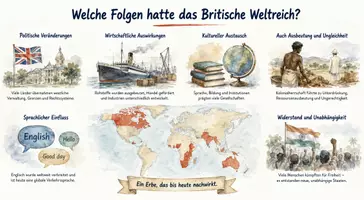 Vorschau - Arbeitsblätter - Arbeitsblätter zum Thema "Welche Folgen hatte das Britische Weltreich?" + Lösung & MP3 + Mindmap + Infografik - Seite 1