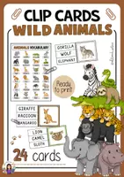 Aperçu - Matériel pour travaux manuels / dessin - Wild animals (Clip cards) - Page de couverture