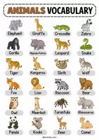 Aperçu - Matériel pour travaux manuels / dessin - Wild animals (Clip cards) - Page 1