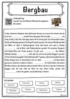 Vorschau - Unterrichtsreihen - Bergbau Lückentext mit Wortspeicher Hörverstehen und Suchsel - Seite 1