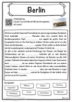 Vorschau - Unterrichtsreihen - Berlin Lückentext mit Wortspeicher Hörverstehen und Suchsel - Seite 1