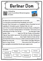 Vorschau - Unterrichtsreihen - Berliner Dom Lückentext mit Wortspeicher Hörverstehen und Suchsel - Seite 1