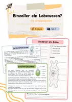 Vorschau - Arbeitsblätter - Einzeller - ein Lebewesen? - Deckblatt