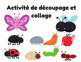 Aperçu - Feuilles d'exercices - Les insectes Découpe et colle - Page 1