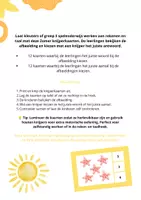 Voorbeeld - Zomer Knijperkaarten – Tellen & Lezen Kleuters en Groep 3 - Pagina 1
