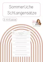 Vorschau - Arbeitsblätter - Arbeitsblatt Sommerliche Schlangensätze - Deckblatt