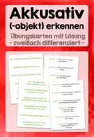 Vorschau - Arbeitsblätter - Akkusativ(-objekt) erkennen - Übungskarten mit Lösung - Deckblatt
