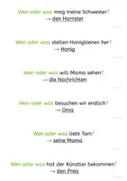 Vorschau - Arbeitsblätter - Akkusativ(-objekt) erkennen - Übungskarten mit Lösung - Seite 2