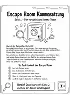 Vorschau - Arbeitsblätter - Kommasetzung | Escape Room - Seite 1