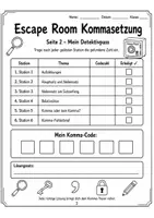 Vorschau - Arbeitsblätter - Kommasetzung | Escape Room - Seite 2