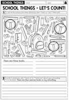 Vorschau - Arbeitsblätter - School Things / Schulsachen – zählen & There is / There are üben | differenzierte Arbeitsblätter 4.–5. Klasse - Seite 3