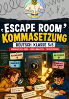 Vorschau - Arbeitsblätter - Kommasetzung | Escape Room - Deckblatt