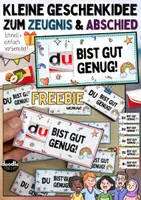 Vorschau - Anderer Materialtyp - Du bist gut genug! Abschiedsgeschenk Zeugnis - Grußkarte Schokoriegel - Deckblatt