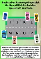 Vorschau - Spiele - Buchstaben lernen mit Autos – Legespiel zum Zuordnen von Groß- und Kleinbuchstaben für Kinder - Seite 2