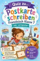 Vorschau - Arbeitsblätter - Postkarte schreiben Französisch Klasse 7 - Deckblatt