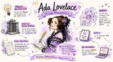 Vorschau - Arbeitsblätter - Arbeitsblatt "Ada Lovelace" + interaktive Lösung & MP3 + Infografik - Seite 1