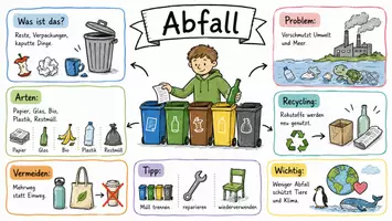 Vorschau - Arbeitsblätter - Arbeitsblatt zum Thema "Abfall / Recycling" + Onlineübung & MP3 + Mindmap + Infografiken - Seite 1