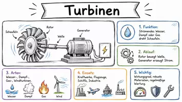 Vorschau - Arbeitsblätter - Arbeitsblatt "Turbine" + Onlineübung & MP3 + Infografik - Seite 1