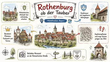 Vorschau - Arbeitsblätter - Arbeitsblätter "Rothenburg ob der Tauber" + Lösung & MP3 + Infografik - Seite 1