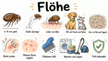 Vorschau - Arbeitsblätter - Arbeitsblätter zum Thema "Flöhe" (Lückentext, Hörverstehen) + Lösung & MP3 + Infografik - Seite 1