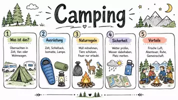 Vorschau - Arbeitsblätter - Lernposter + Arbeitsblätter zum Thema "Camping" + Lösung & MP3 + Infografik - Seite 2